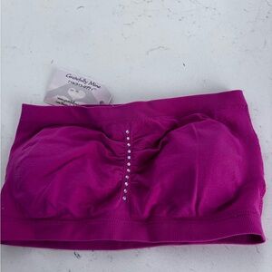 Purple Bandeau Top with Rhinestone Detail